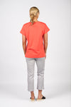 Drop Sleeve Top Stepped Hem - Aperol - VASSALLI Top NZ LUMA