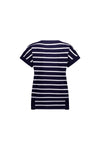 Drop Sleeve Top Stepped Hem - Ink/White Stripe - VASSALLI Top NZ LUMA