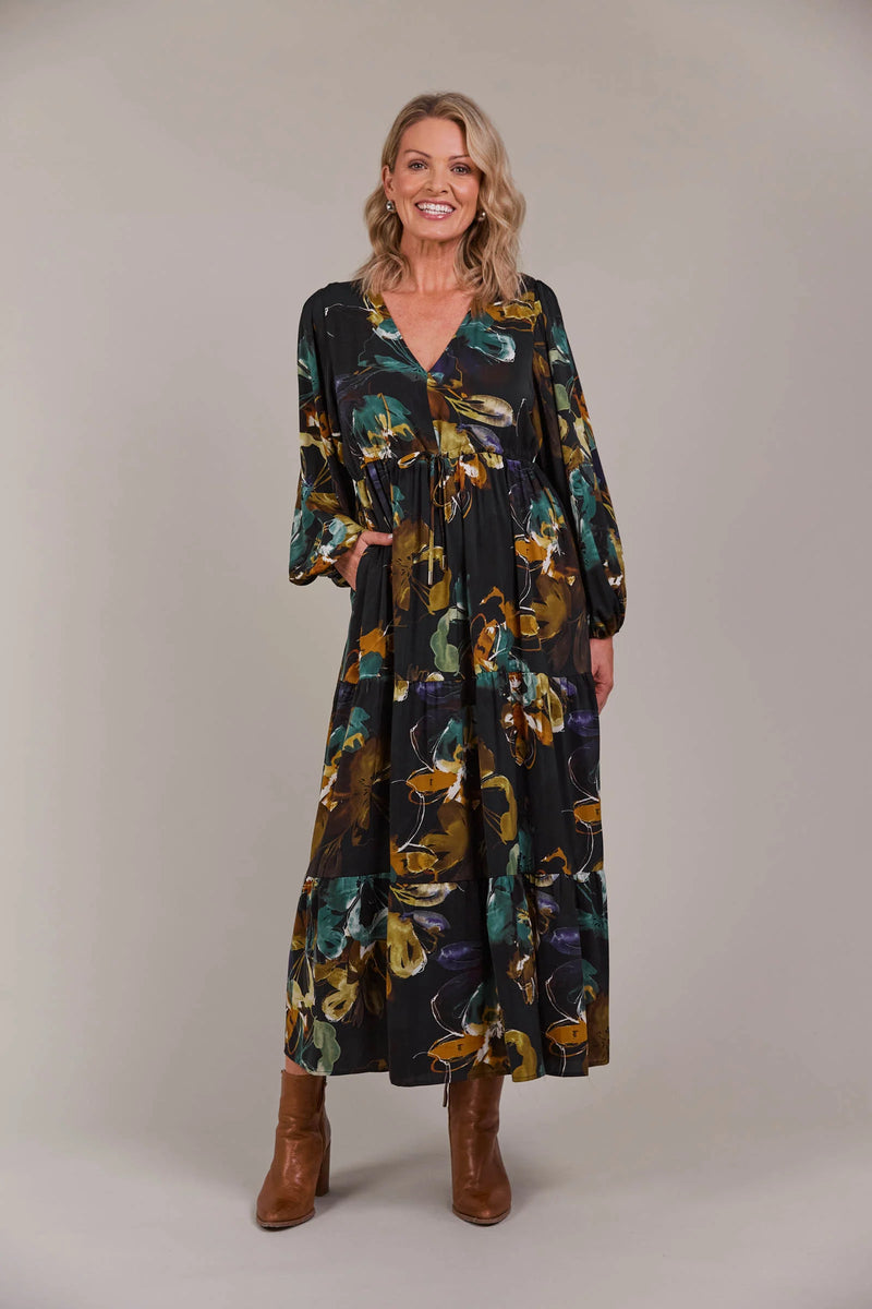 Elsie Maxi Dress - Botanical Black - EB&IVE Dress NZ LUMA