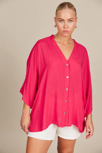 Esme Relaxed Top - Raspberry - ISLE OF MINE