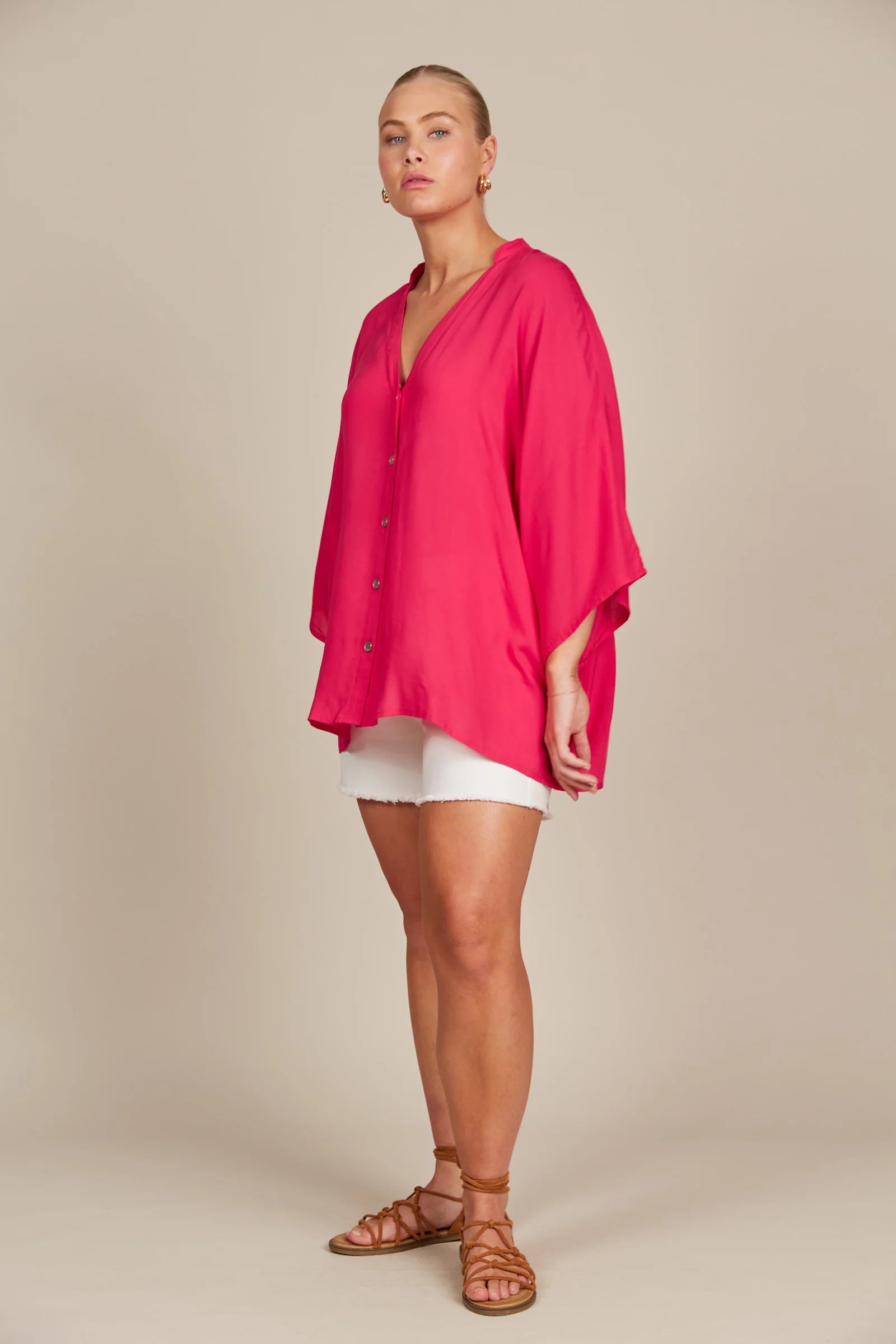 Esme Relaxed Top - Raspberry - ISLE OF MINE