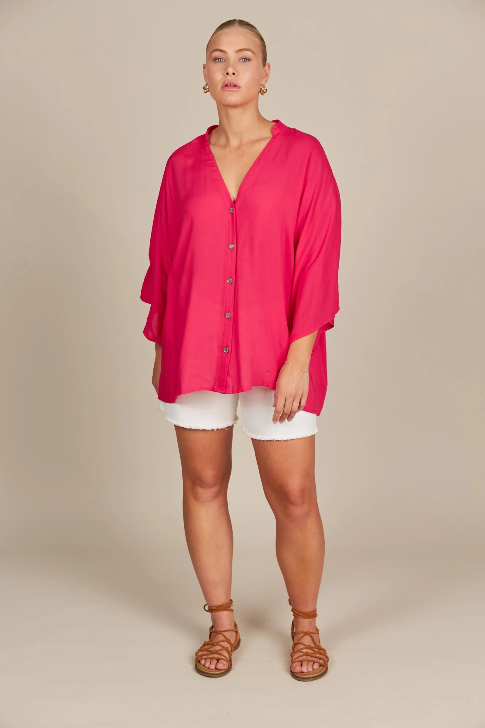 Esme Relaxed Top - Raspberry - ISLE OF MINE