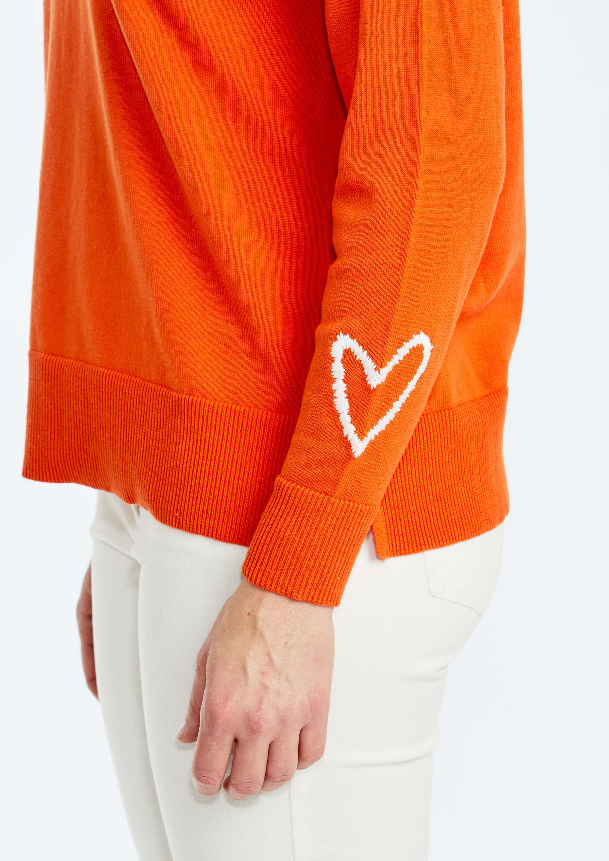 Everyday Heart Pullover - Orange - PING PONG Top NZ LUMA