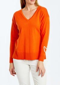 Everyday Heart Pullover - Orange - PING PONG Top Small Large XLarge Medium NZ LUMA