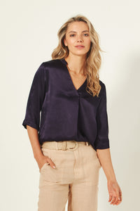 Fatima Top - Navy - LEMON TREE Top NZ LUMA