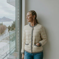 Fern - Women's Puffer Down Jacket - Cream - MOKE Jacket NZ LUMA