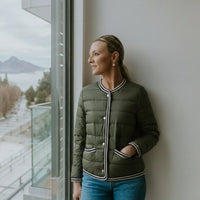 Fern - Women's Puffer Down Jacket -Olive Green - MOKE Jacket NZ LUMA
