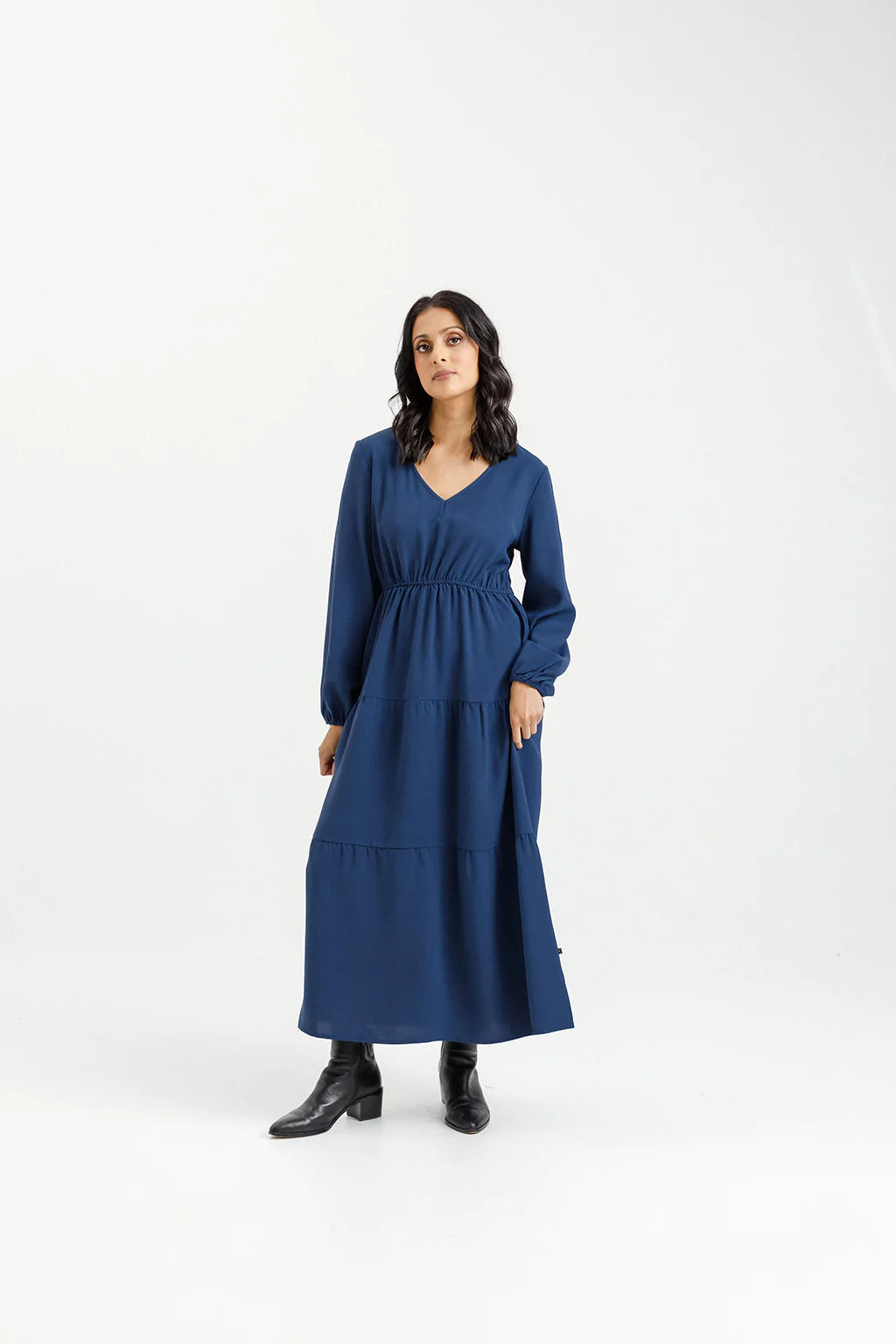 Flora Dress - Indigo Blue - HOME LEE Dress 16 12 14 10 8 NZ LUMA