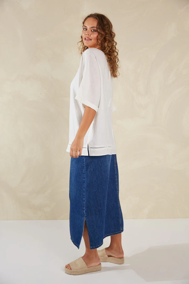 Florence Relaxed Top - Bianco - HAVEN Top NZ LUMA