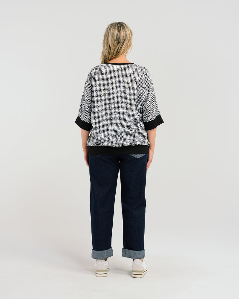 Florence Top - Floral Check - SEDUCE Top NZ LUMA