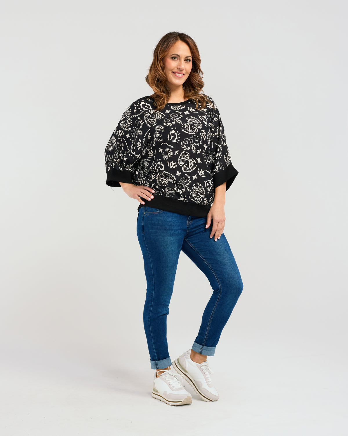 Florence Top - White Paisley - SEDUCE Top NZ LUMA