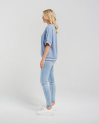 Gemma Top - Washed Blue - SEDUCE Top NZ LUMA