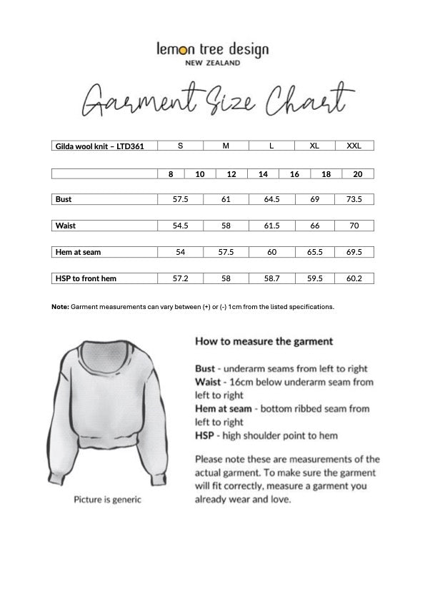 Gilda Wool Knit - Black - LEMON TREE Top NZ LUMA