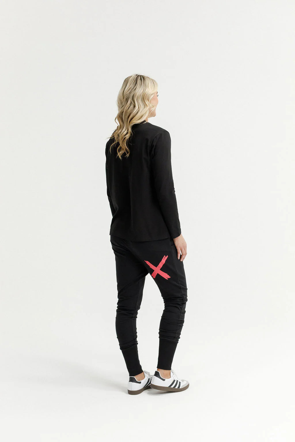HOME-LEE Alpine Apartment Pants - Black with Coral X Pant NZ LUMA