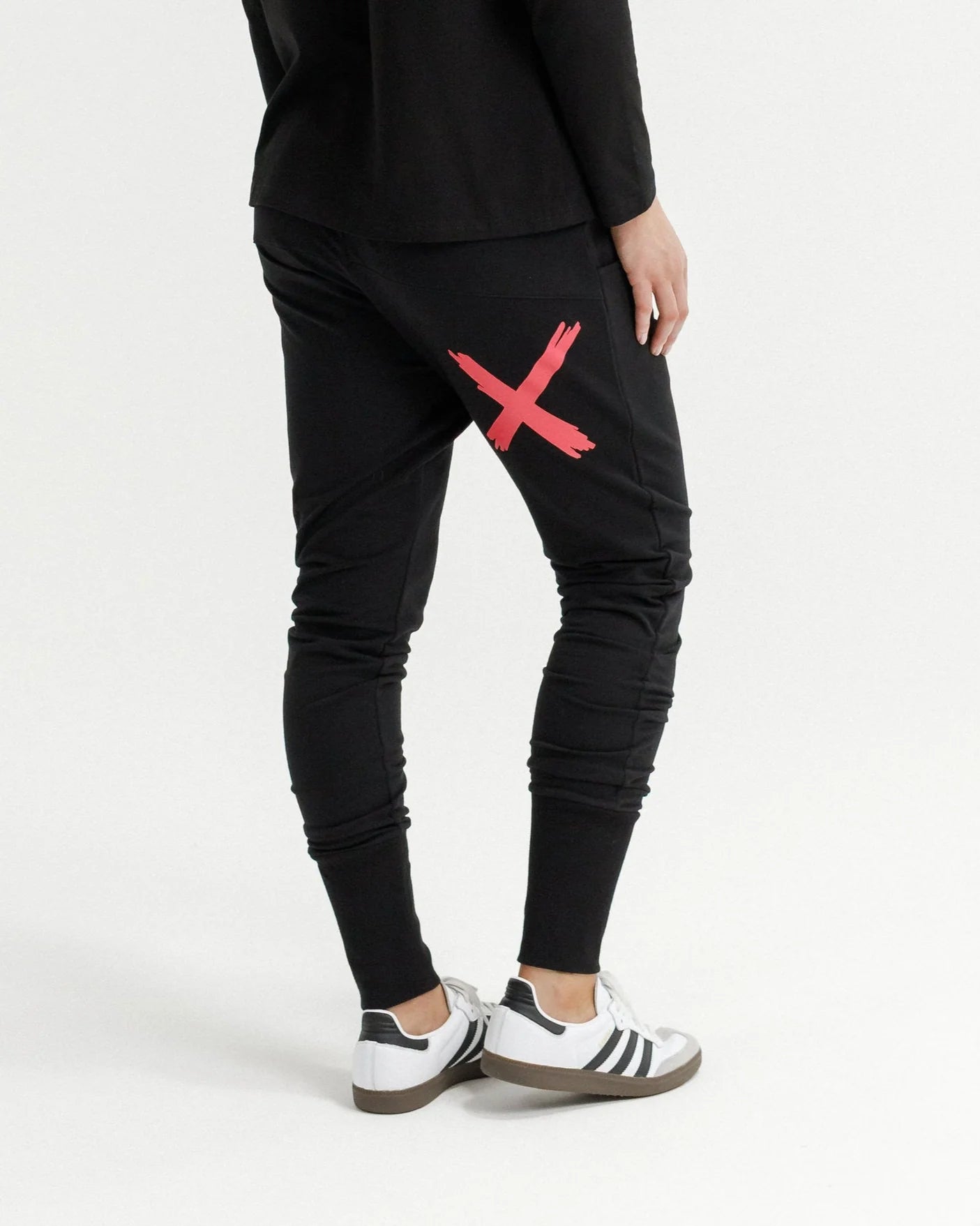 HOME-LEE Alpine Apartment Pants - Black with Coral X Pant NZ LUMA