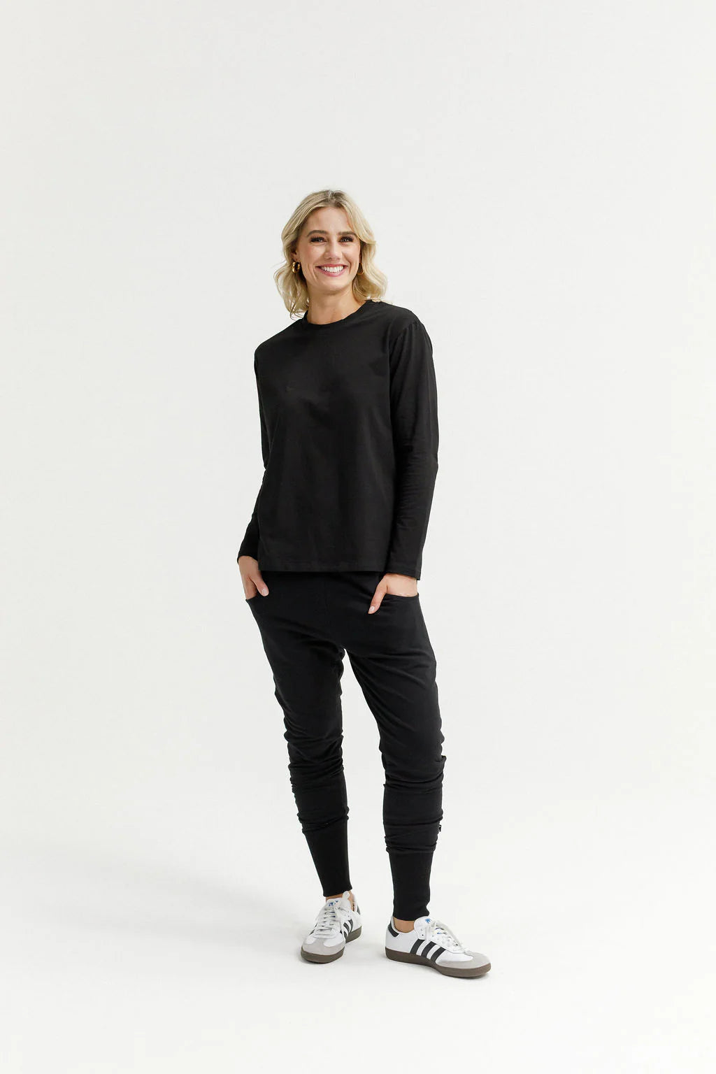 HOME-LEE Alpine Apartment Pants - Black with Coral X Pant NZ LUMA