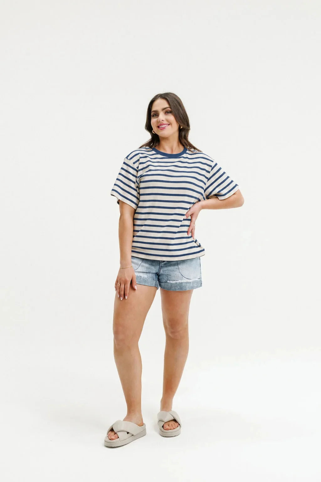HOME LEE - Rony Tee - Off Duty Stripes TOPS NZ LUMA