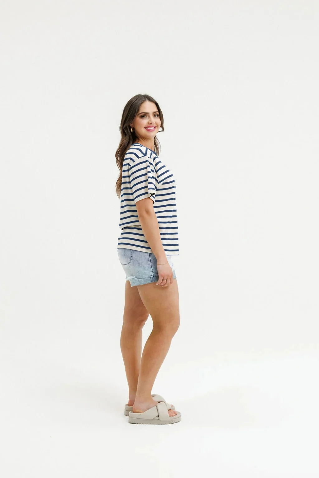 HOME LEE - Rony Tee - Off Duty Stripes TOPS NZ LUMA