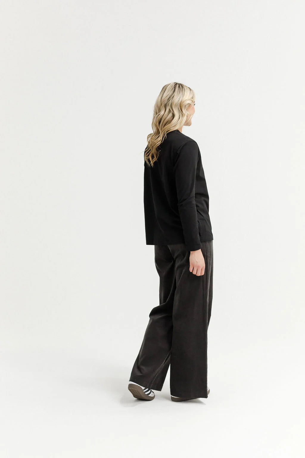 HOME-LEE Sawyer Wide Leg Pants - Graphite Pant NZ LUMA