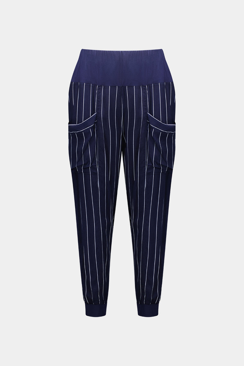 Harem Pant - Navy Stripe - LEMON TREE Pant NZ LUMA