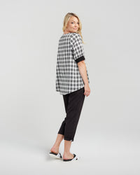 Havana Top - Black Plaid - ZAFINA Top NZ LUMA