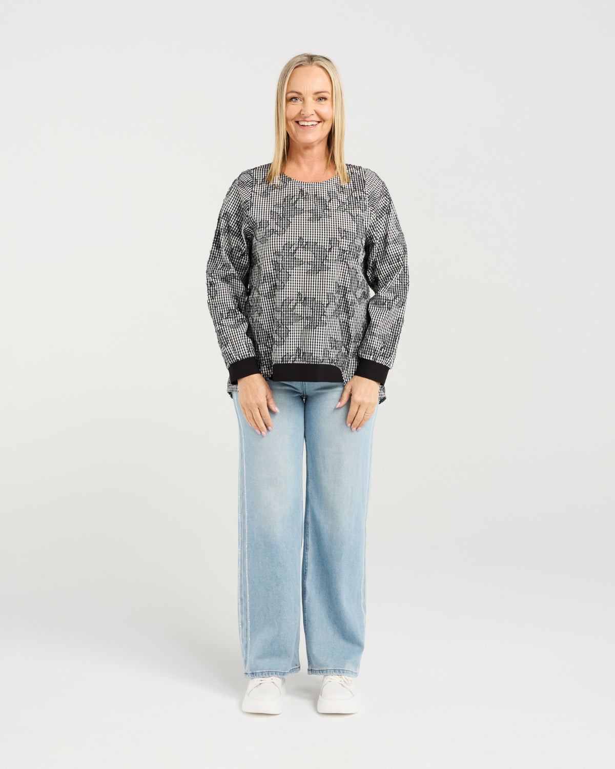 Havana Top - Floral Check - ZAFINA Top NZ LUMA