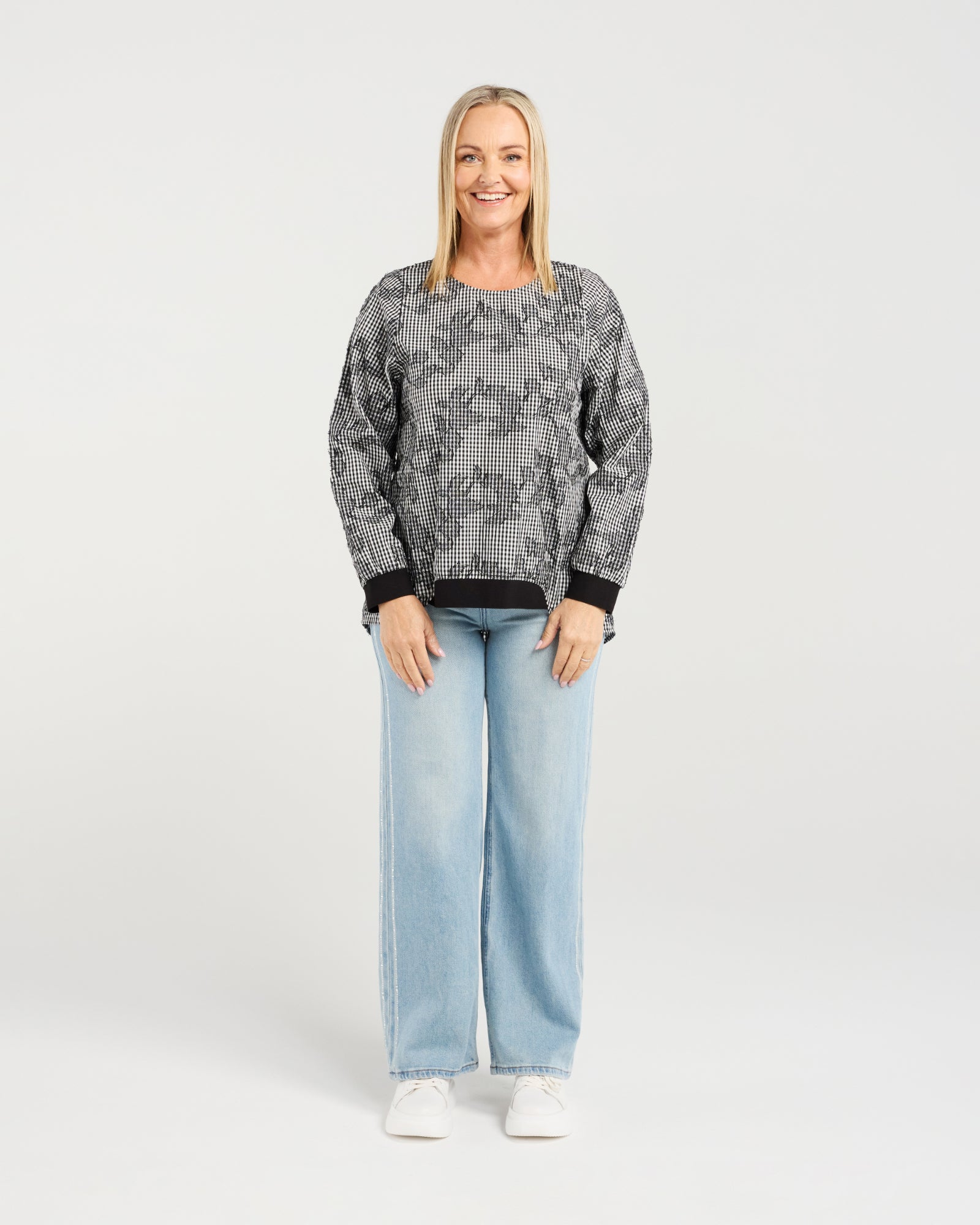 Havana Top - Floral Check - ZAFINA Top NZ LUMA