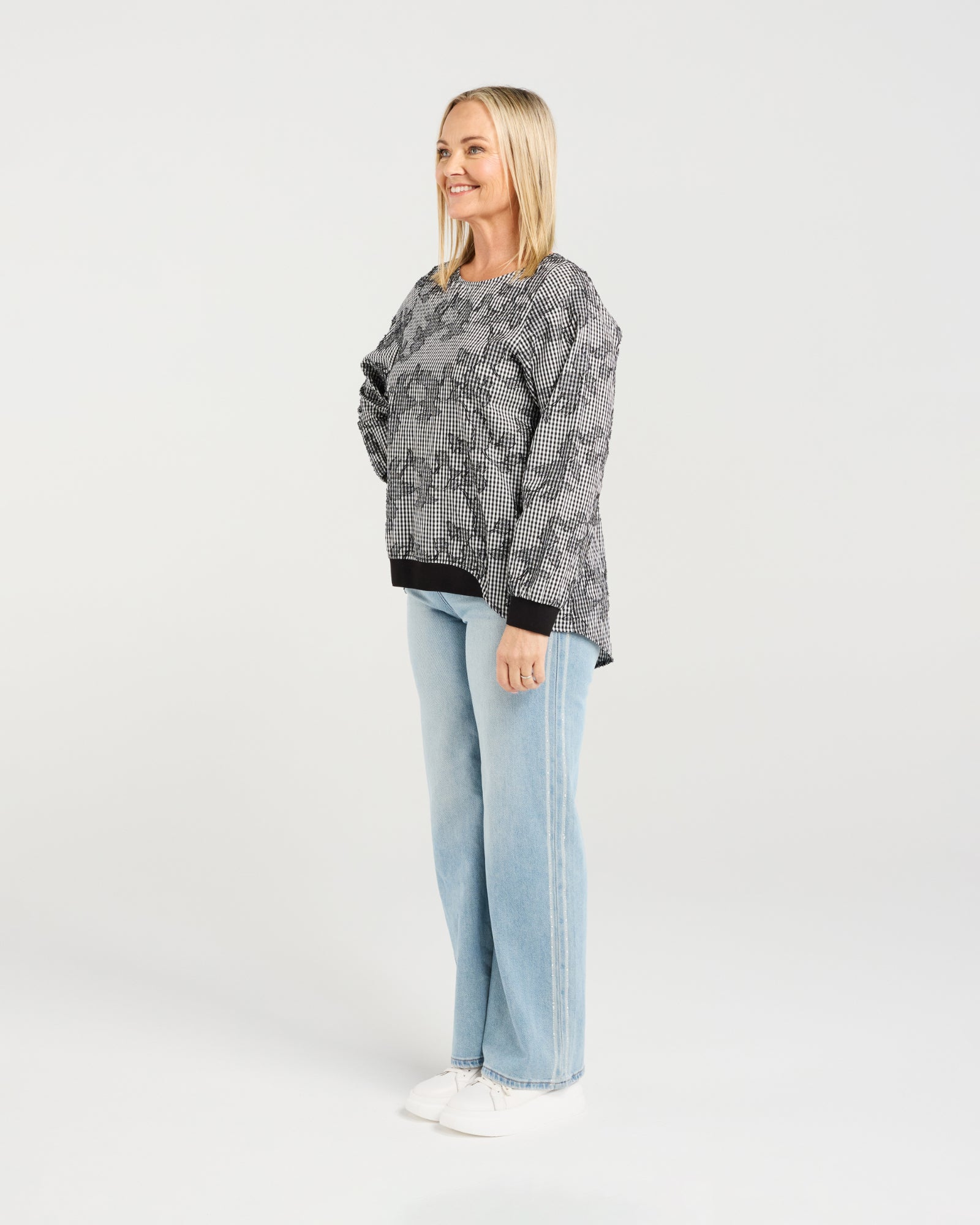 Havana Top - Floral Check - ZAFINA Top NZ LUMA