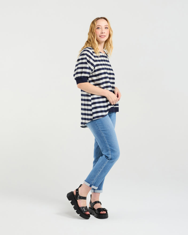 Havana Top - Navy Check - ZAFINA Top NZ LUMA