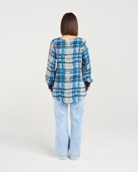 Havana Top - Ocean Plaid - ZAFINA Top NZ LUMA