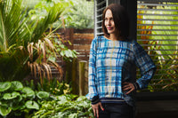 Havana Top - Ocean Plaid - ZAFINA Top NZ LUMA