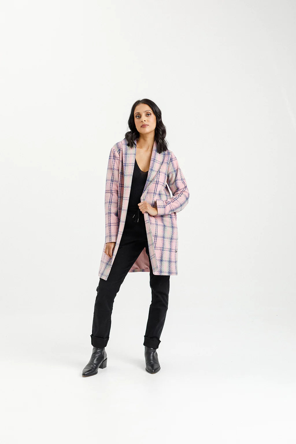 Hayley Coat - Pink Plaid -HOME LEE Jacket 14 12 10 16 NZ LUMA