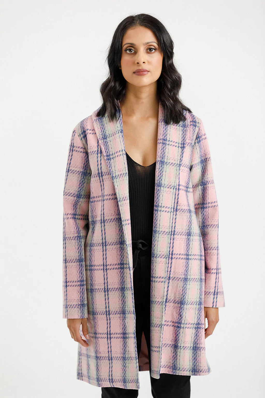 Hayley Coat - Pink Plaid -HOME LEE Jacket NZ LUMA