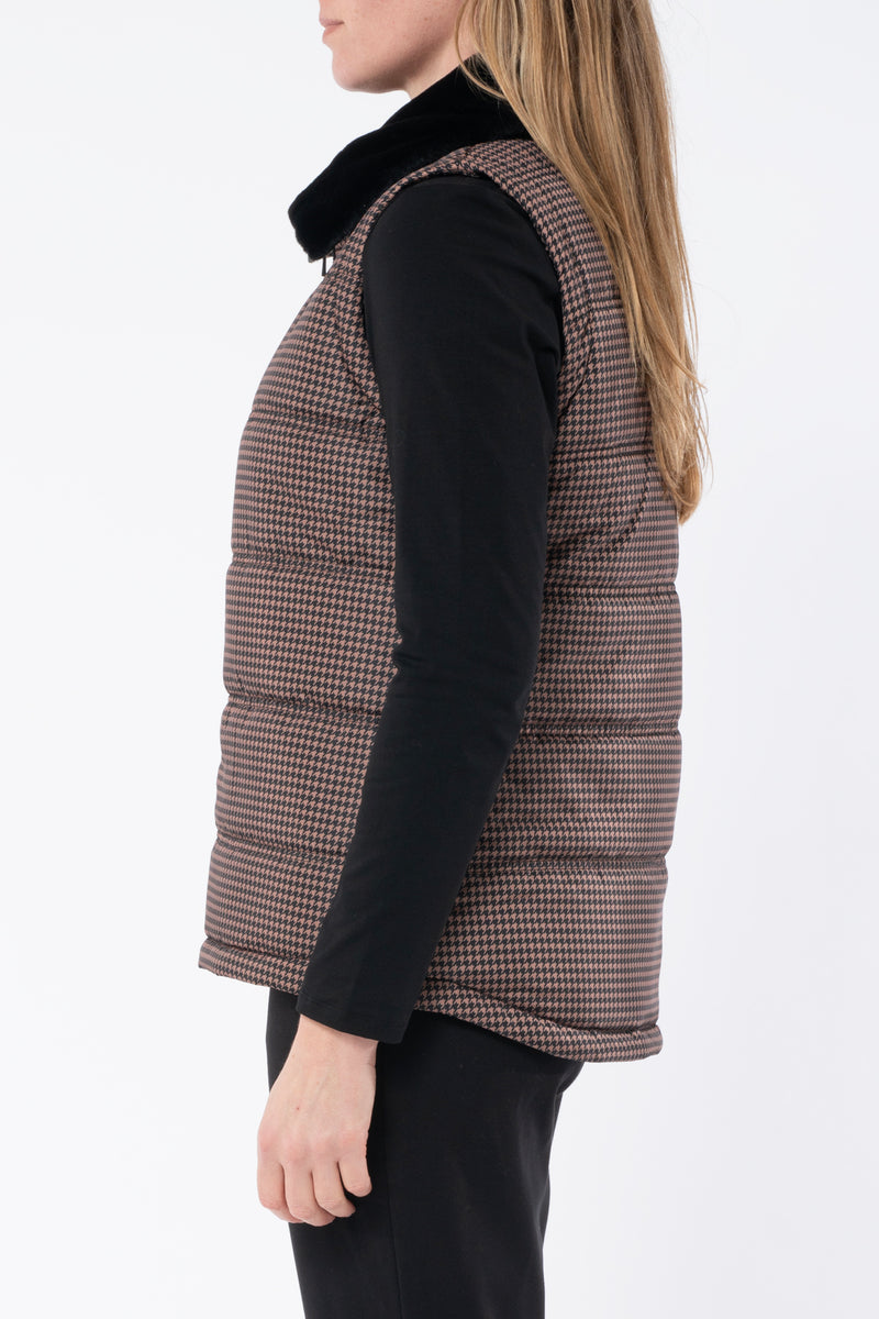 Houndstooth Puffer Vest - JUMP