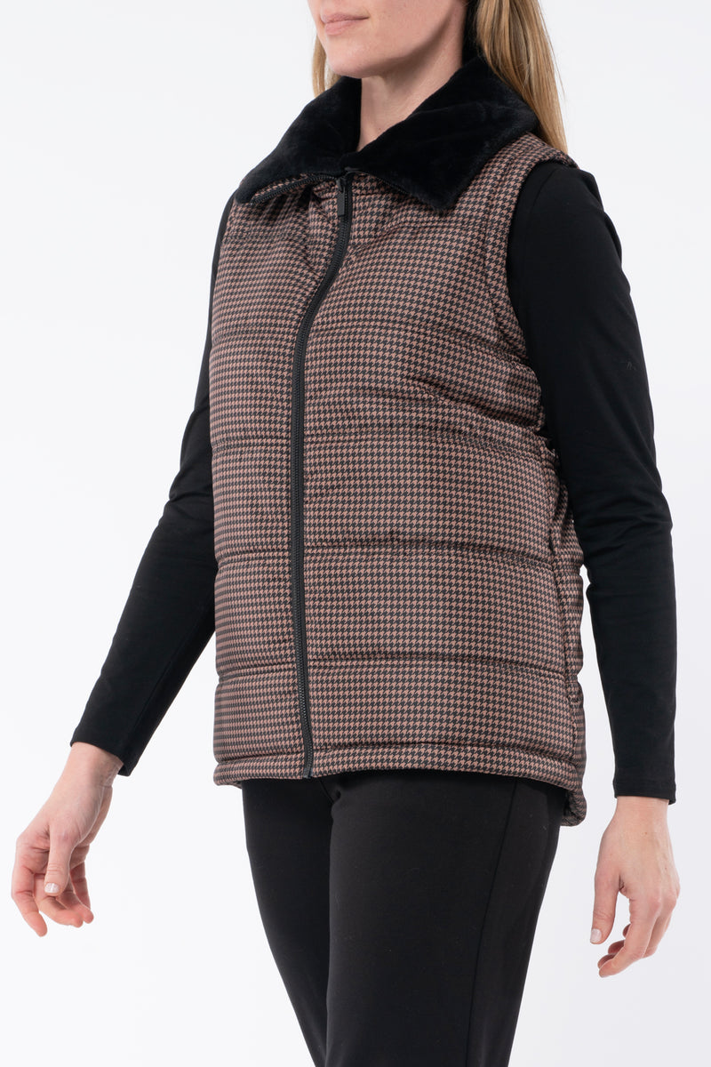 Houndstooth Puffer Vest - JUMP