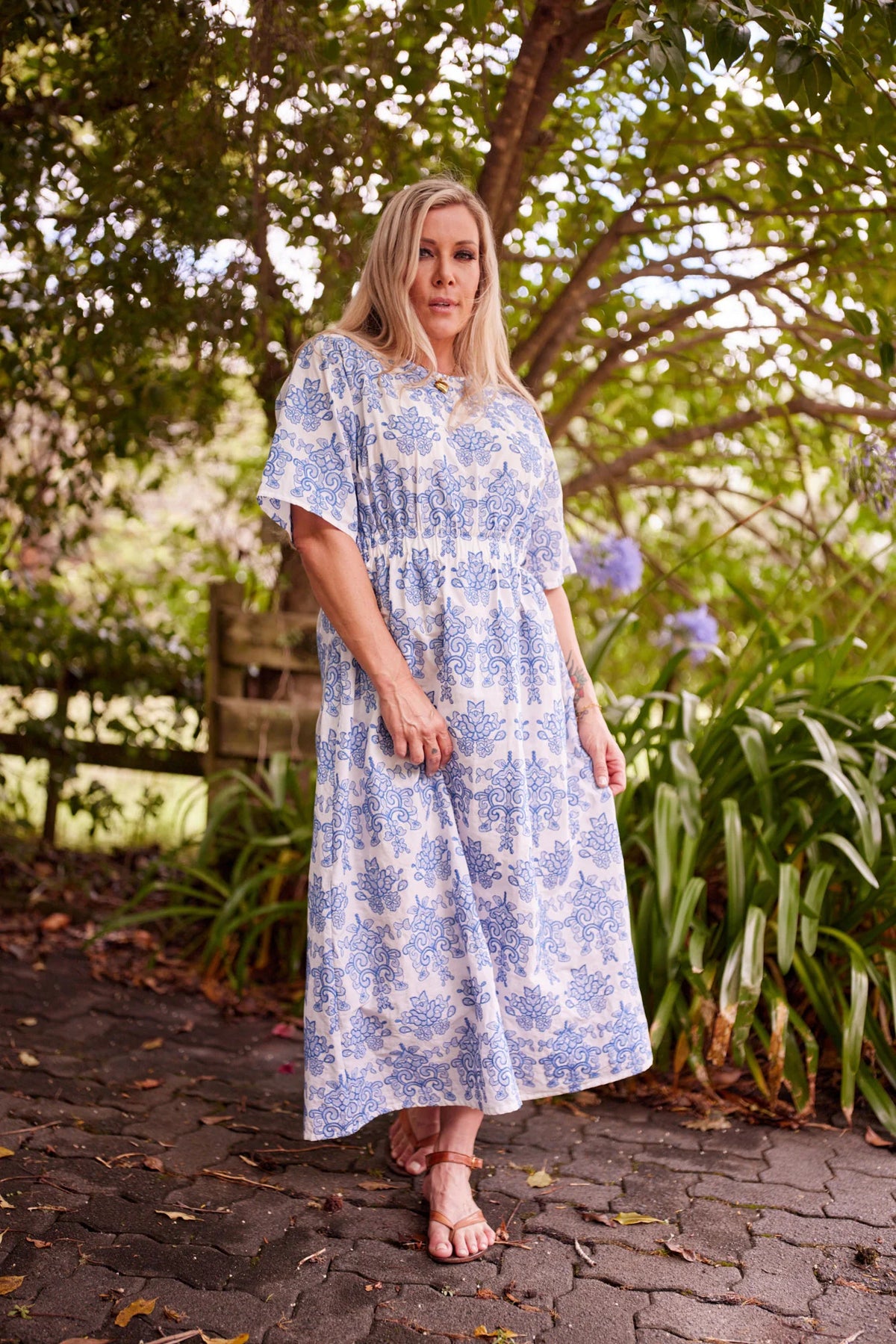 LIBERTINE - Devotion Dress - Cornflower Embroidery