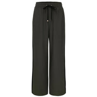 Indiana Wide Leg Pants - Dark Chocolate w Satin - MOKE Pant NZ LUMA