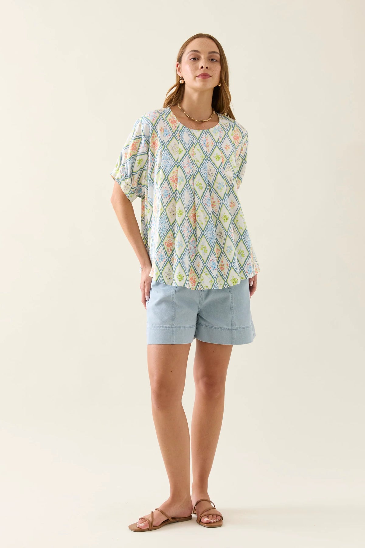 Ingrid Pleat Top - Tile- ISLE OF MINE Top NZ LUMA