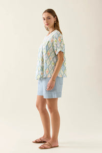 Ingrid Pleat Top - Tile- ISLE OF MINE Top NZ LUMA