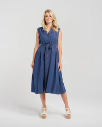 Ivy Dress - Deep Blue - ZAFINA Dress 14 10 12 NZ LUMA