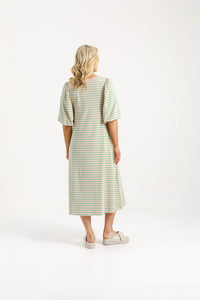 Ivy Midi Dress - Candy Apple Stripes - HOME LEE Dress NZ LUMA