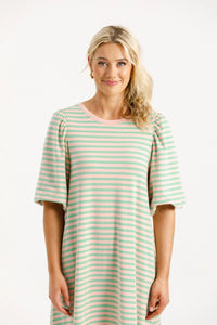 Ivy Midi Dress - Candy Apple Stripes - HOME LEE Dress NZ LUMA