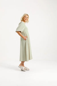 Ivy Midi Dress - Candy Apple Stripes - HOME LEE Dress NZ LUMA