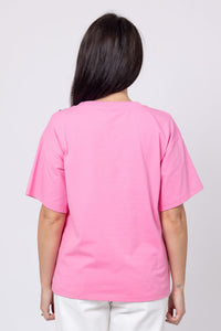 Izzie Flower T-Shirt - Pink - CHARLO Top NZ LUMA