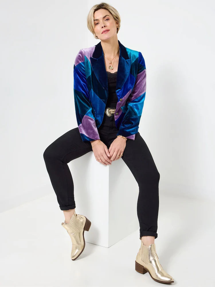 JOE BROWNS - Perfectly Patchwork Boutique Velvet Jacket Coat NZ LUMA