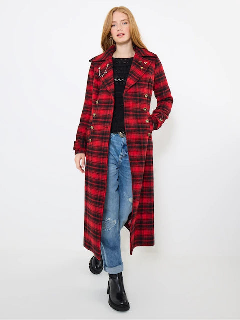 JOE BROWNS - Suzi Check Maxi Coat Coat NZ LUMA