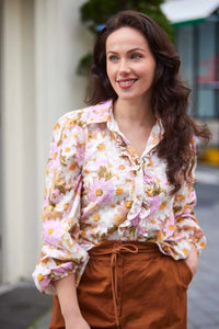 Jenn Floral Shirt - CHARLO TOPS NZ LUMA