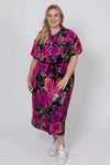Jett Shirt Dress - Black Floral - CHARLO Dress NZ LUMA