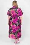 Jett Shirt Dress - Black Floral - CHARLO Dress NZ LUMA