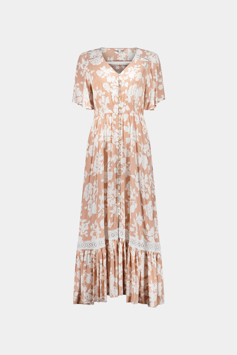 Jolander Dress - Nude Floral - LEMON TREE Dress NZ LUMA